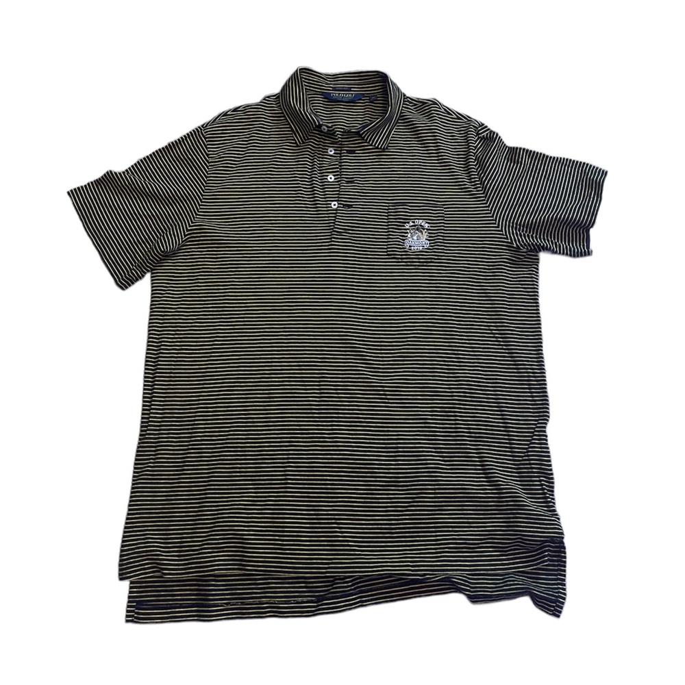 Polo Golf black and yellow striped shirt